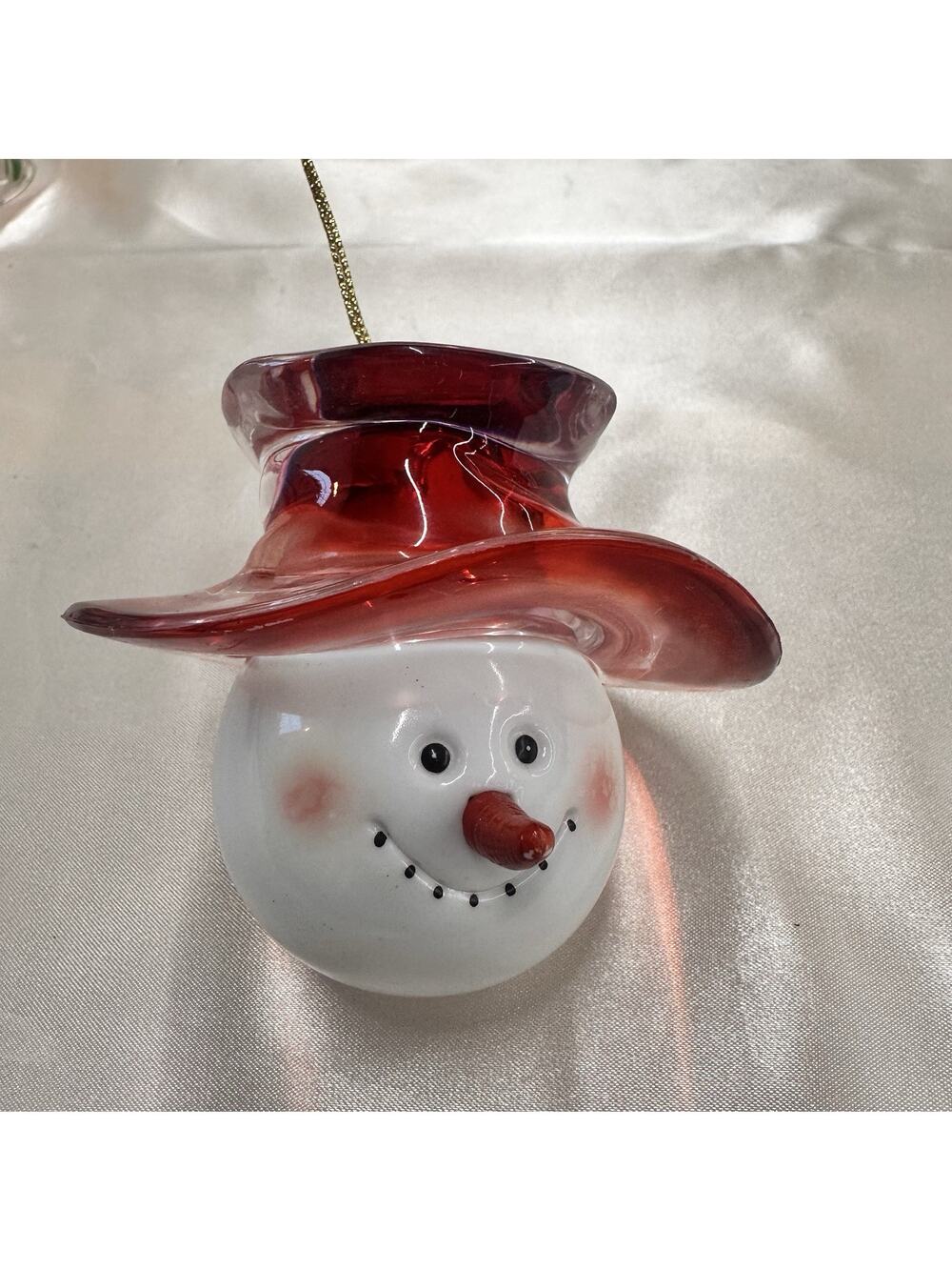 Holiday 1pc Snowman Decoration Ornament Hanging Glass Christmas